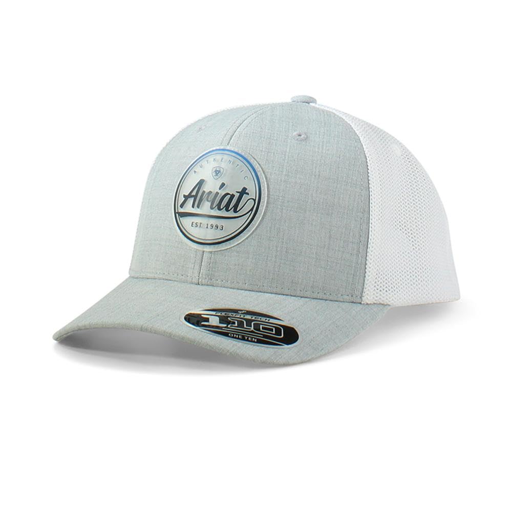 ARIAT Round Patch Baseball Cap - Gray Western Men's Trucker Hat