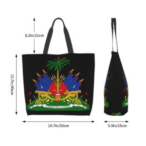 Haiti Haitian Flag Tote Bag Large Women Casual Shoulder Bag Handbag Cute Sling Bag For Women Men