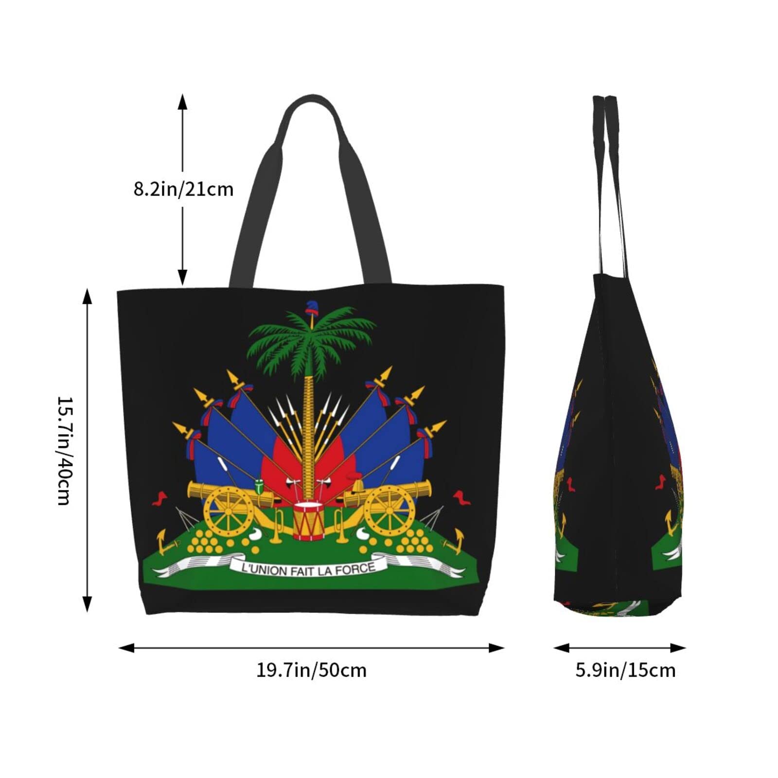 Haiti Haitian Flag Tote Bag Large Women Casual Shoulder Bag Handbag Cute Sling Bag For Women Men