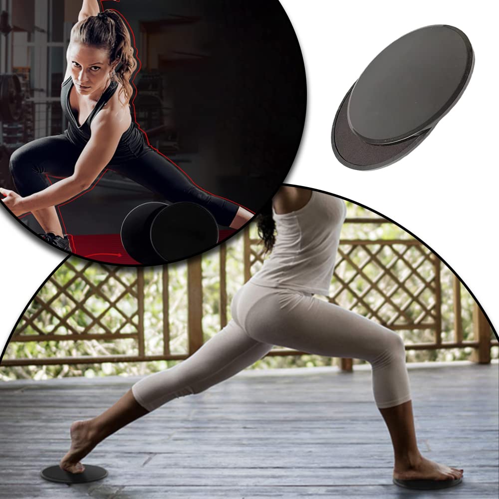 QUANXILXU 2 Pcs Core Workout Sliders Double Side Usage Strength Sliders Wear Resistant Exercise Gliding Discs for Home, Carpet Hardwood Floors Yoga, Pilates