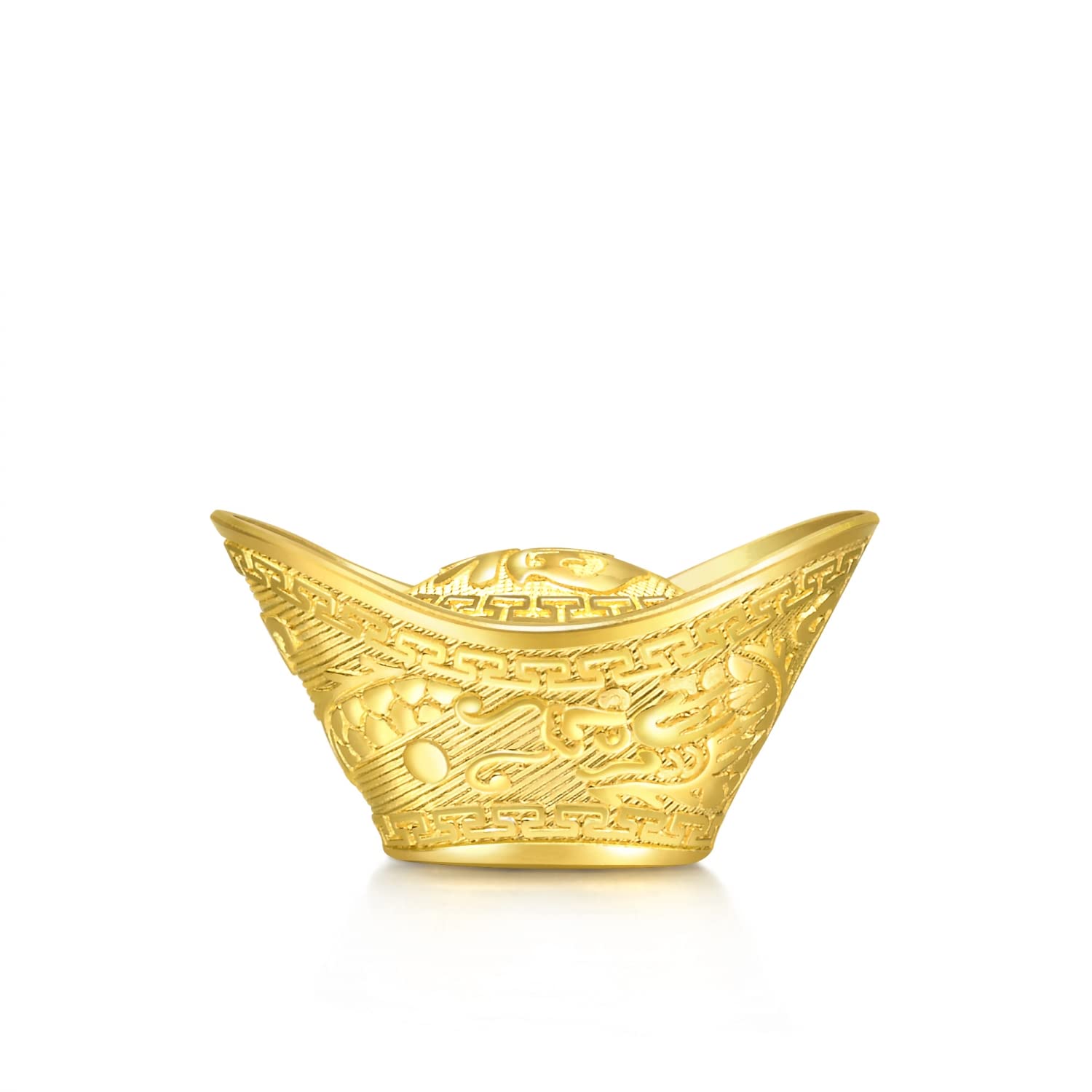 Chow Sang Sang 999.9 24K Solid Gold Price-by-Weight 3.74g Gold Yuanbao Gold Ingot Gold Ornament for Women and Men 93957O