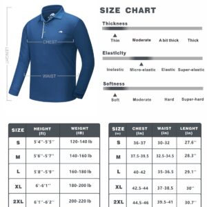 ALLZERO Men's Polo Shirt Quick Dry Long and Short Sleeve Activewear Shirts Performance Athletic Tennis Golf Collar Shirts DARKBLUE XL