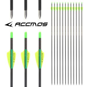 700-Spine Arrow 28-Inch Arrow Target Practice Arrow Hunting Arrow Carbon Arrows Compound Bow Recurve Bow Adult Youth Archery Indoor Outdoor Shooting Bullet Field Tip 12pc Style2