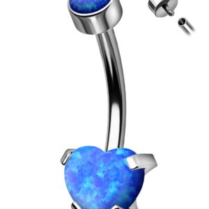 Jewseen G23 Titanium Belly Button Rings 14G Belly Rings Belly Piercing Jewelry Heart Navel Rings Navel Piercing Jewelry Belly Barbell Body Piercing Jewelry for Women Men