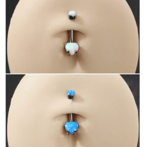 Jewseen G23 Titanium Belly Button Rings 14G Belly Rings Belly Piercing Jewelry Heart Navel Rings Navel Piercing Jewelry Belly Barbell Body Piercing Jewelry for Women Men