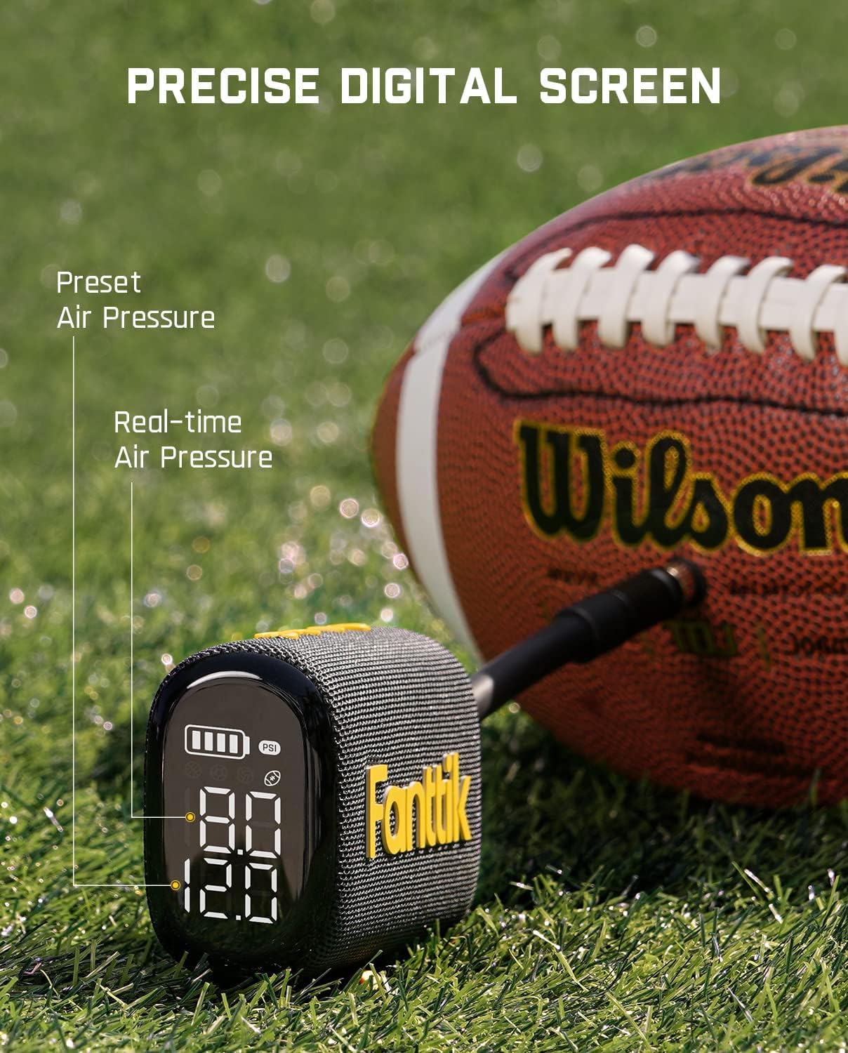 Fanttik X8 Nano Electric Ball Pump - Ultra-Fast Inflation, Portable with LCD Display, Digital Pressure for Sports Balls