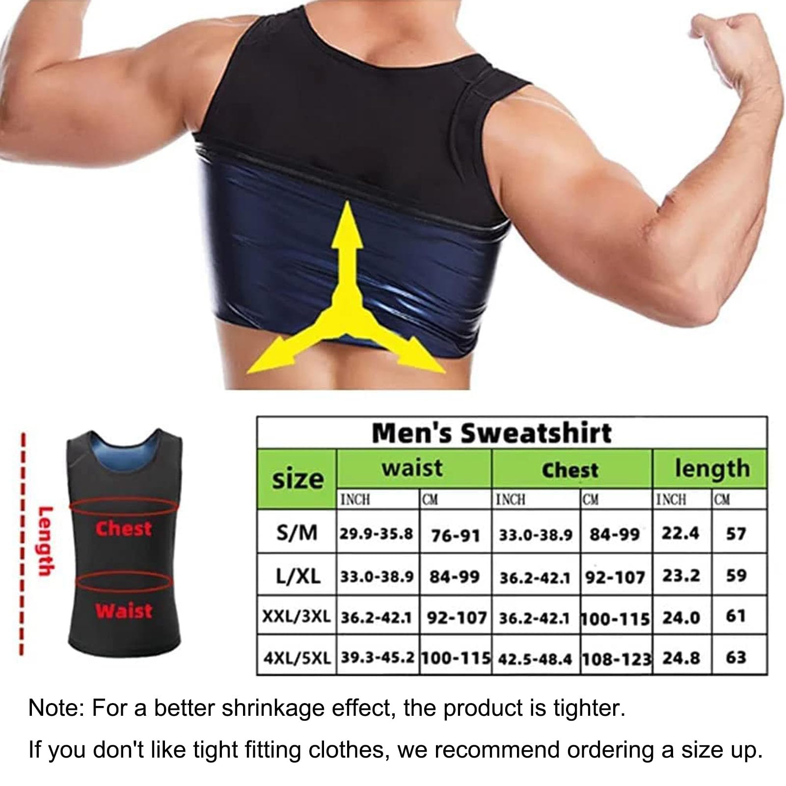 HAIION CGTFY Gynecomastia Compress Tank Top, Compression Tank Top Men, Men Slimming Body Shaper Vest (L/XL) Multicolor