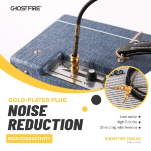 GHOSTFIRE High-Fidelity Acoustic Guitar Cable Instrument Cord (10 feet) Gold-Plated Connectors Straight to Straight