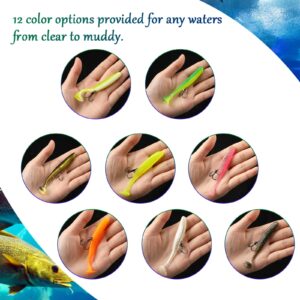 Soft Plastic Fishing Lures, 24Pcs Paddle Tail Swimbaits for Bass Fishing, Bass Fishing Lure Swim Baits for Fishing Trout Redfish Freshwater Saltwater