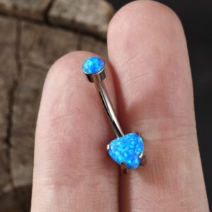 Jewseen G23 Titanium Belly Button Rings 14G Belly Rings Belly Piercing Jewelry Heart Navel Rings Navel Piercing Jewelry Belly Barbell Body Piercing Jewelry for Women Men