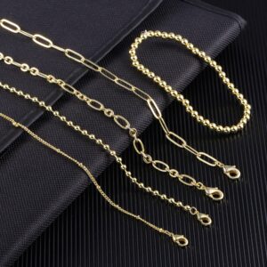 Gold Bracelets for Women Dainty Gold Bracelets Stack Set for Women Trendy 14K Gold Chain Paperclip Link Bead Bracelet Stackable Layered Bracelet Fashion Jewelry