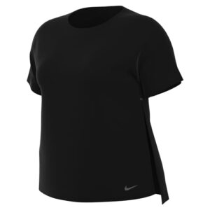 nike yoga dri-fit women's plus size short-sleeve t-shirt, black/iron grey, 3x