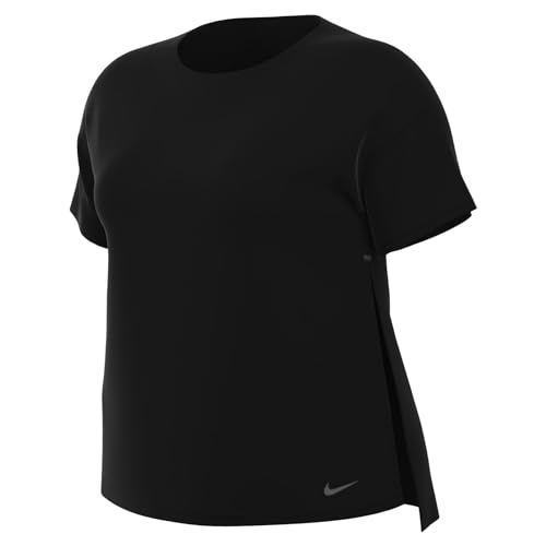 Nike Yoga Dri-FIT Women's Plus Size Short-Sleeve T-Shirt, Black/Iron Grey, 3X