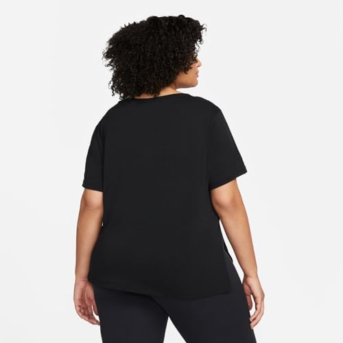 Nike Yoga Dri-FIT Women's Plus Size Short-Sleeve T-Shirt, Black/Iron Grey, 3X