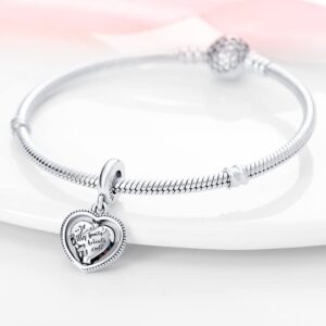 LIGHTDOG 925 Sterling Silver Charm fits Pandora Charm Bracelet Necklaces Pendant Bead Charms Jewelry Gift for Women Family Friends