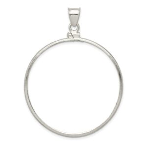 Roy Rose Jewelry US 1 oz Eagle Coin Bezel Mounting Sterling Silver 40.6 x 3.1mm Plain Screw Top Coin Bezel Pendant