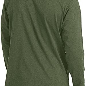 KEFITEVD Men's 1/4 Zip Golf Shirts Long Sleeve Workout Shirts Fleece Shirts Gym Shirts Athletic Shirts Lightweight Sports Shirts Army Green