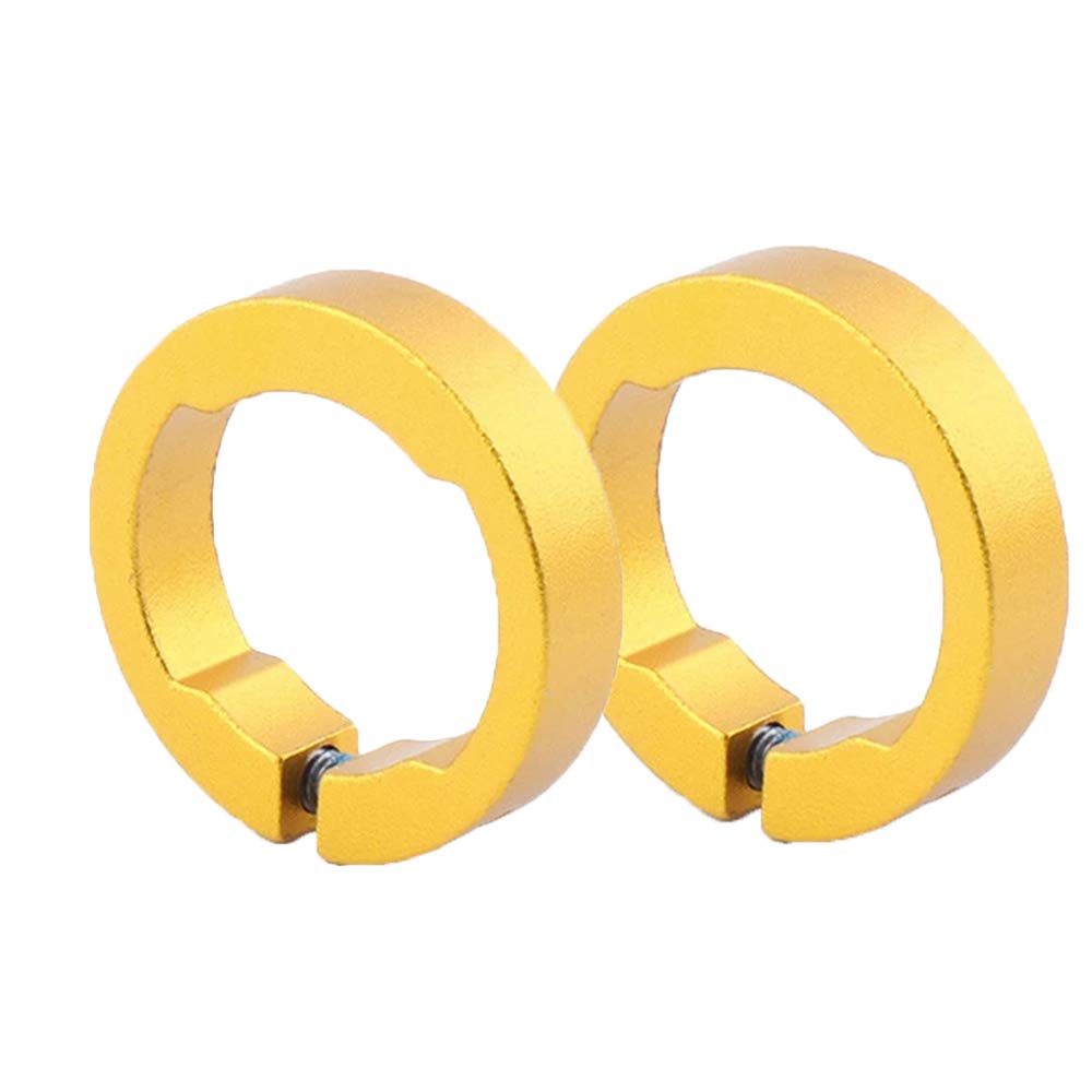 2 Pcs Aluminum Alloy Bike Grips Lock Rings, Colorful Bike Grips Fixing Rings Durable Handlebar End Lock Rings Cycling Accessories(8mm,Gold)