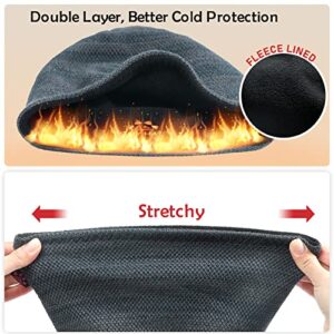 Lvaiz Mens Winter Beanie Hat Warm Fleece Lined Skull Cap for Men Reversible Women Windproof Watch Hat Knit Warm Unisex Beanie Mixed Black