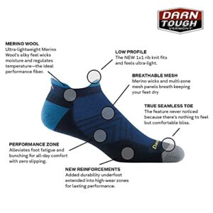 Darn Tough Men's Run No Show Tab Ultra-Lightweight with Cushion Sock (Style 1039) - Dark Teal, Large