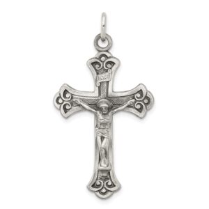 diamond2deal 925 sterling silver antiqued inri crucifix pendant