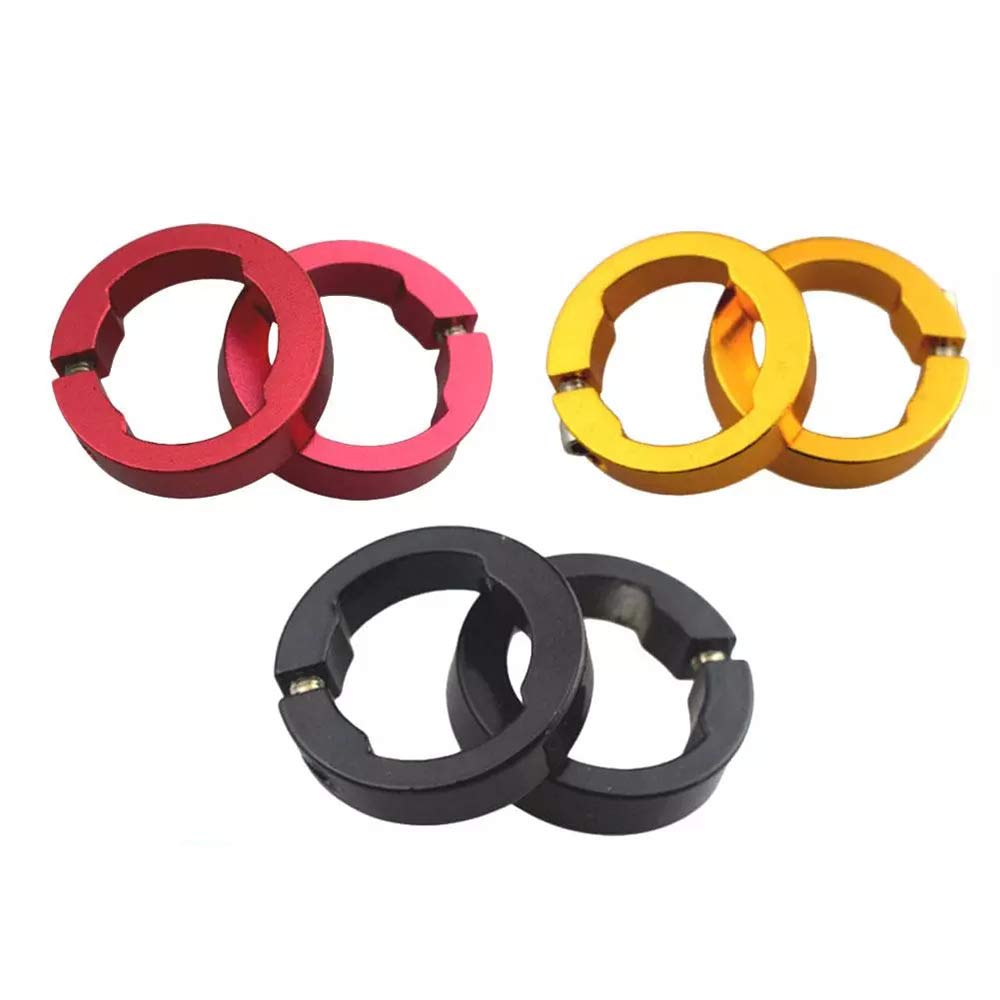 2 Pcs Aluminum Alloy Bike Grips Lock Rings, Colorful Bike Grips Fixing Rings Durable Handlebar End Lock Rings Cycling Accessories(8mm,Gold)