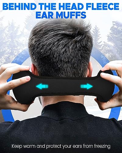 Venswell Winter Ear Muffs/Earmuffs for Men Women Fleece Ear Warmers for Cold Weather Running-Behind the Head Ear Cover Adjustable