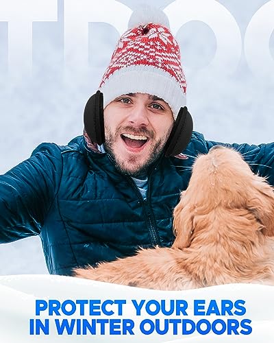 Venswell Winter Ear Muffs/Earmuffs for Men Women Fleece Ear Warmers for Cold Weather Running-Behind the Head Ear Cover Adjustable