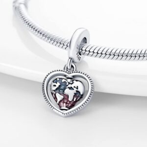 LIGHTDOG 925 Sterling Silver Charm fits Pandora Charm Bracelet Necklaces Pendant Bead Charms Jewelry Gift for Women Family Friends