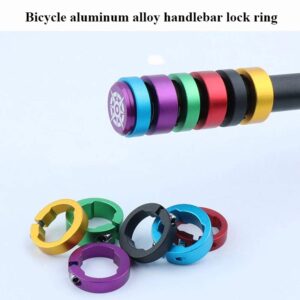 2 Pcs Aluminum Alloy Bike Grips Lock Rings, Colorful Bike Grips Fixing Rings Durable Handlebar End Lock Rings Cycling Accessories(8mm,Gold)