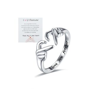 Heart Claddagh Rings for Women Adjustable Plated Irish Claddagh Ring Friendship Promise Love Heart Jewelry Rings Christmas Gifts for Women Friends Teen Girls, silver, No Gemstone