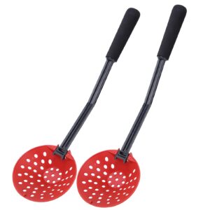 leapiture 2pcs fishing tackles equipment foldable plastic non slip winter ice fishing scoop red for winter outdoor fishing shovel ice tools,13.8x3.7in