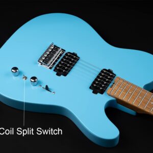 Censtar Electric Guitar, Solid Electric Guitar Consists of a Roasted Mahogany Body and Maple Neck,Professional/Full Size Mercury Electric Guitar for Adults.