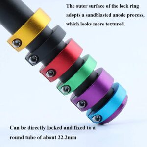 2 Pcs Aluminum Alloy Bike Grips Lock Rings, Colorful Bike Grips Fixing Rings Durable Handlebar End Lock Rings Cycling Accessories(8mm,Gold)