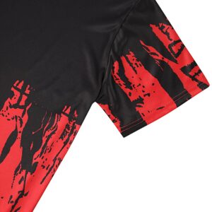 Ampeo Men's T-Shirt Graphic Short-Sleeve Athletic Running Gym Workout Casual Tee Shirts,Red,M