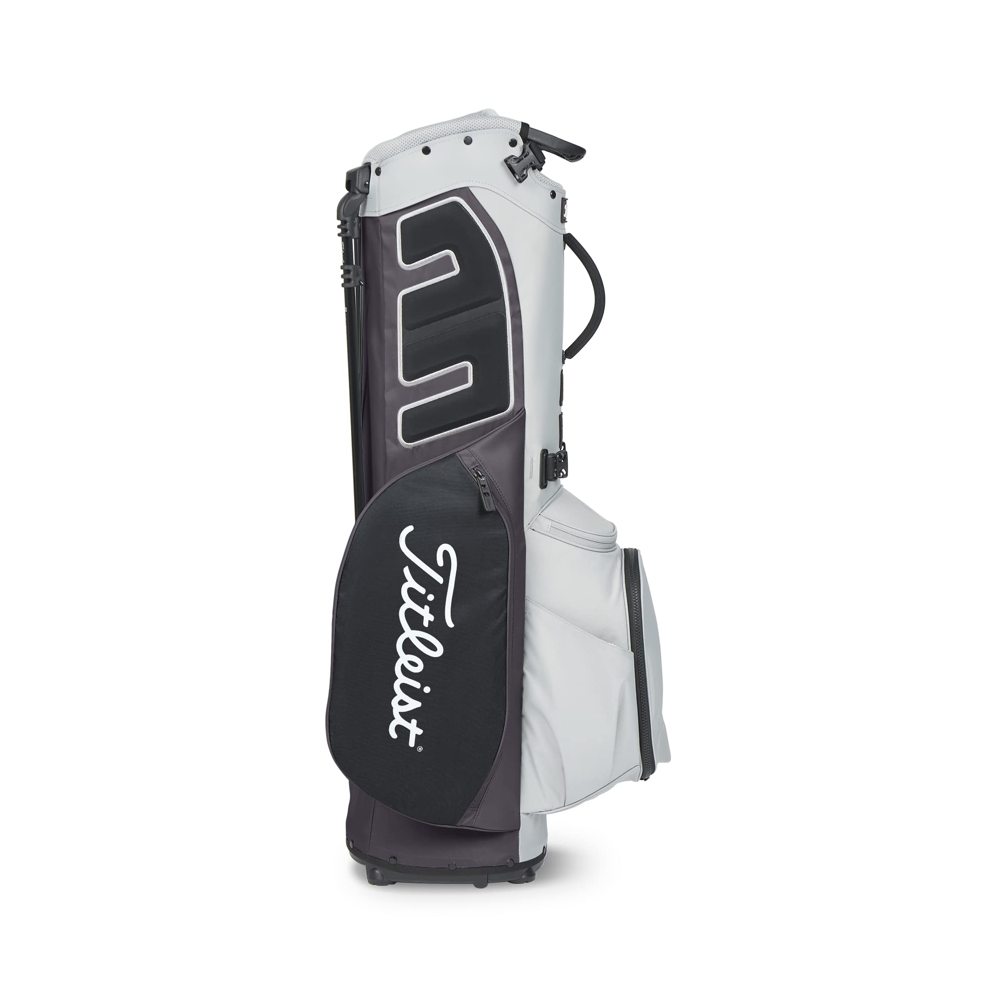 Titleist Players 5 Gray/Graphite/Black Golf Stand Bag with Premium Double Strap, 5-way Top Cuff, and External Drink Sleeves