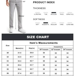 Libin Mens Golf Pants Stretch Work Dress Pants 30" Quick Dry Lightweight Business Casual Pants for Men Comfy Water Resistant, Light Grey, 40W x 30L