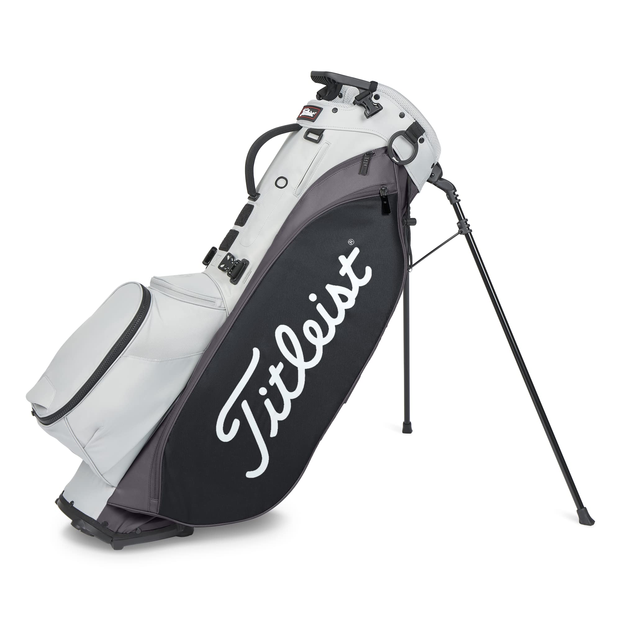 Titleist Players 5 Gray/Graphite/Black Golf Stand Bag with Premium Double Strap, 5-way Top Cuff, and External Drink Sleeves