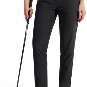 Libin Women's Golf Pants Lightweight Water Resistant Straight Leg Slacks Work Casual Dress Office Business Travel Hiking Pants, Black 6