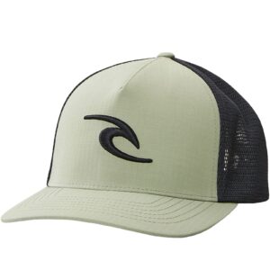 rip curl icons trucker hat, mesh back cap snapback for men, adjustable, light green