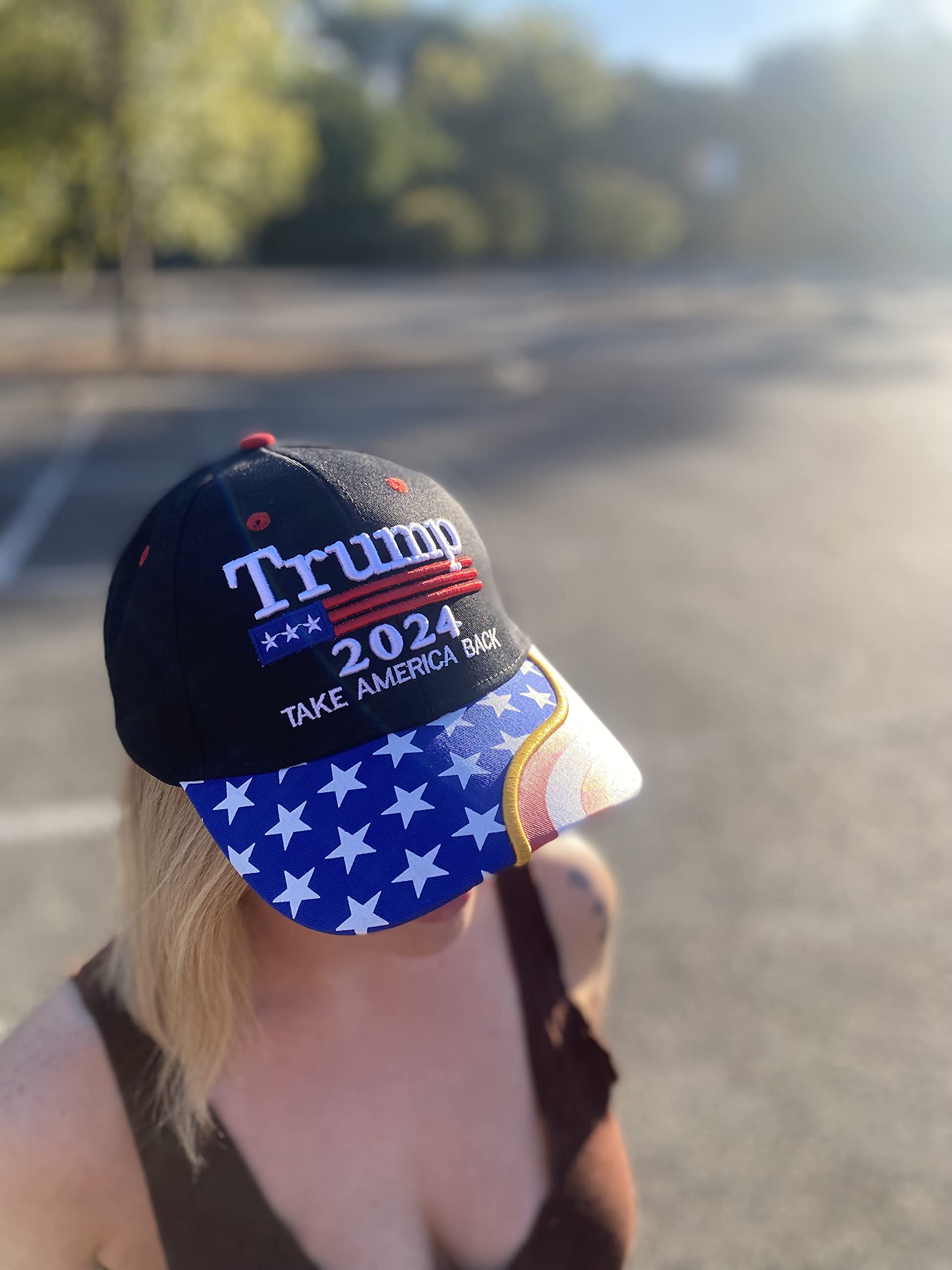 Made in USA Trump 2024 Hat Baseball Cap - Take America Flag 3 * 5 FT - MAGA Adjustable Trucker Cap for Men Women - Made in USA Black