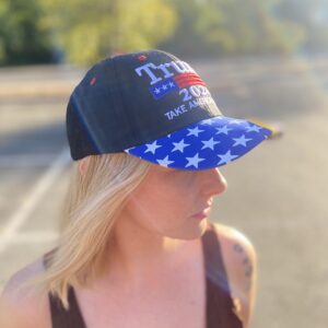 Made in USA Trump 2024 Hat Baseball Cap - Take America Flag 3 * 5 FT - MAGA Adjustable Trucker Cap for Men Women - Made in USA Black