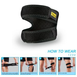 Patellar Tendon Support Strap for Men & Women, Knee Pain Relief Adjustable Neoprene Knee Strap for Running, Arthritis, Jumper, Tennis Injury Recovery