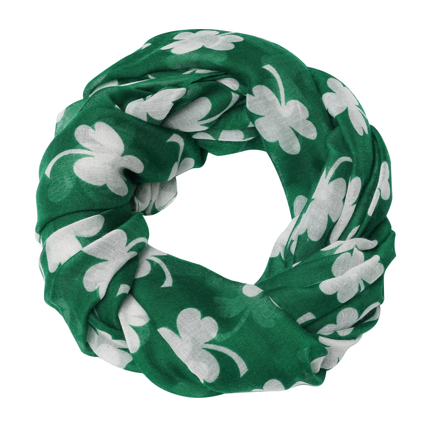 VANLINKER Green Shamrock Scarf St. Patrick's Day Scarf Irish Silk Scarf Set Four Leaf Clover Voile Scarves for Parade Festivals Travel Party