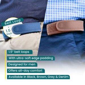 BeltBro Pro For Men – Next Generation Buckle-Free Elastic Belt With Ultra-Soft Edge Padding - Fits 1.5 Inch Belt Loops – Comfortable & Easy To Use (Black)