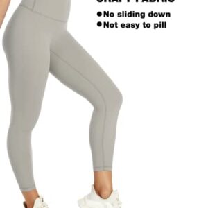 NEPOAGYM High Waisted Leggings for Women No Front Seam,Lightweight Yoga Leggings Buttery Soft 25 Inch 7/8 Length(Taupe,M)