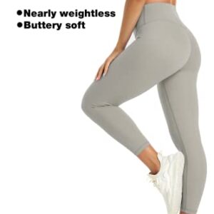 NEPOAGYM High Waisted Leggings for Women No Front Seam,Lightweight Yoga Leggings Buttery Soft 25 Inch 7/8 Length(Taupe,M)