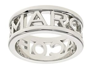 marc jacobs logo metal ring silver 9