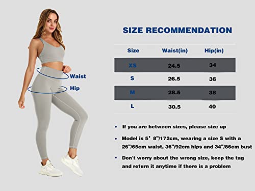 NEPOAGYM High Waisted Leggings for Women No Front Seam,Lightweight Yoga Leggings Buttery Soft 25 Inch 7/8 Length(Taupe,M)