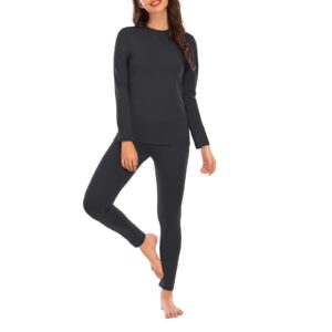 Thermal Underwear for Women Long Johns Set Base Layer Winter Clothes Snow Ski Thermals Sets Dark Gray Large